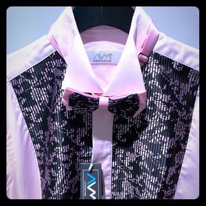 NEW Pink Tuxedo Shirt With Matching Bow tie!